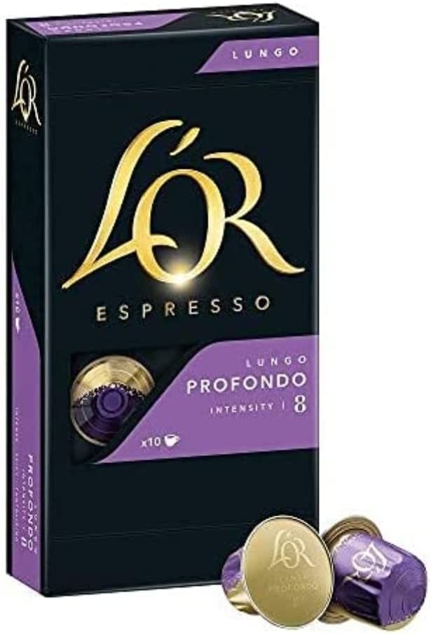 L'OR Coffee Capsules Lungo Profondo, 100 Nespresso® Compatible Capsules, 10 Pack, 10 x 10 Servings